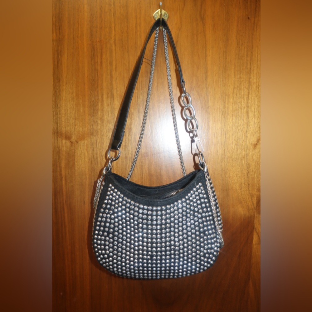 Stylish Black and Silver Studded Women's Bag (*)